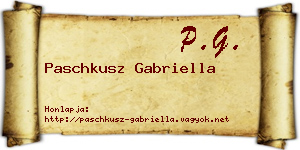 Paschkusz Gabriella névjegykártya